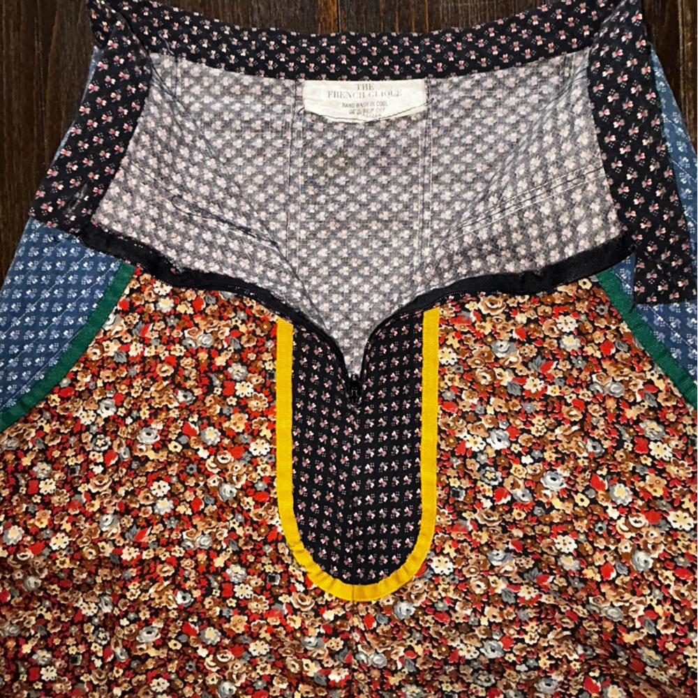 Vintage 70s Hippie Patchwork Vest and Maxi Skirt Set Waist 24 The French Clique - Picture 7 of 16
